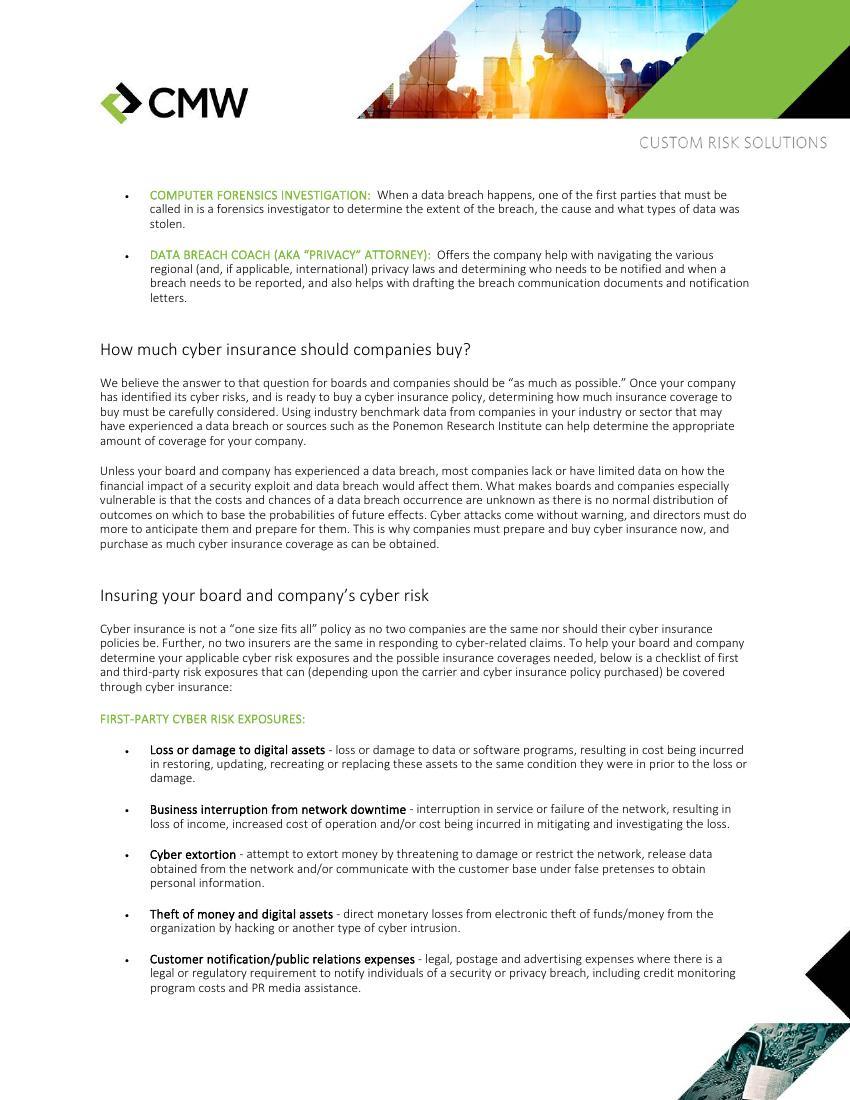 What Directors Really Need To Know About Cyber Insurance